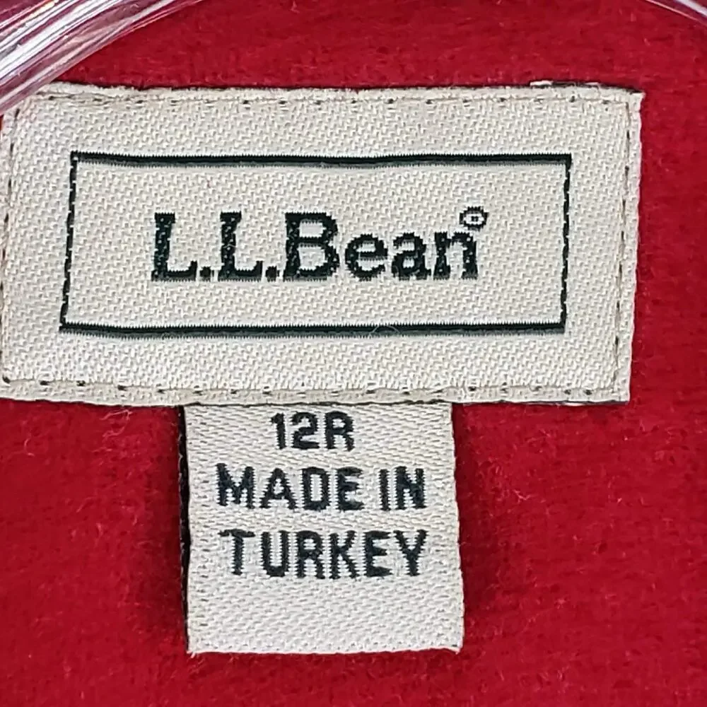 LL Bean Blazer Jacket Red Womens Size 12 R Wool Cashmere Pocket Quiet Luxury - Picture 4 of 9